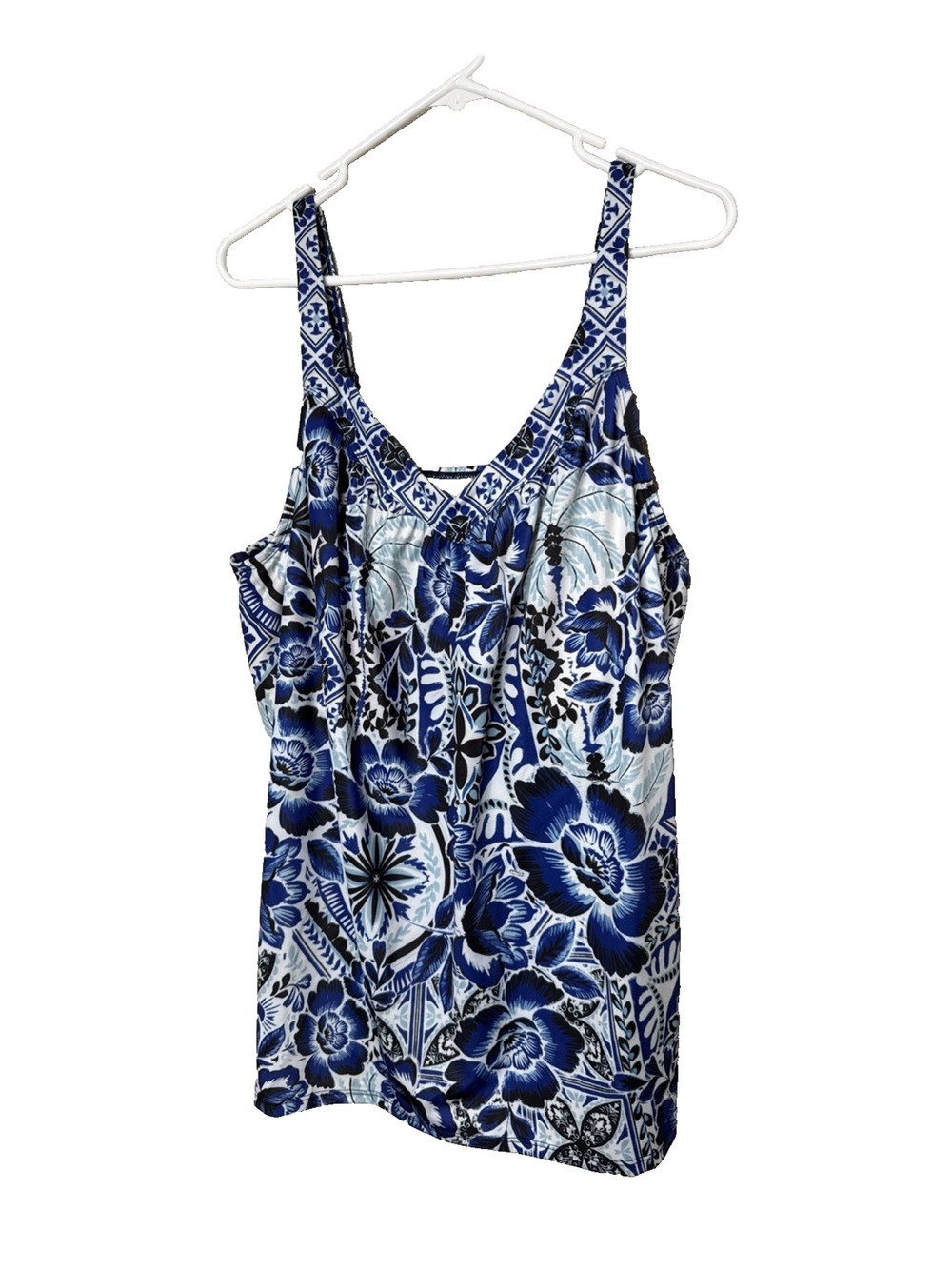 Swim By Cacique Tankini Top Size 42 DD Underwire Swimsuit Top Balconette Loose